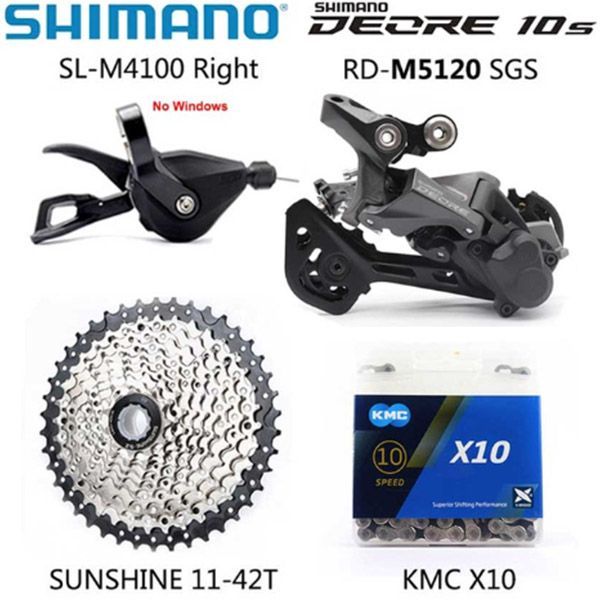 SHIMANODEOREM410010SpeedGroupsetГорныйвелосипедMTBКассетаSunshine11-42TM5120DerailleurРычагпереключенияM4100(Безокон)ЦепьKMC